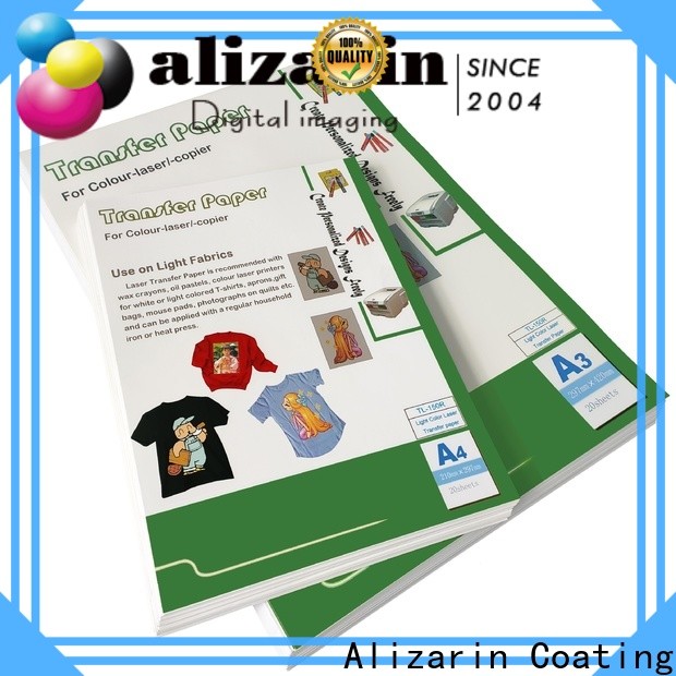 Alizarin custom laser transfer paper manufacturers for garments