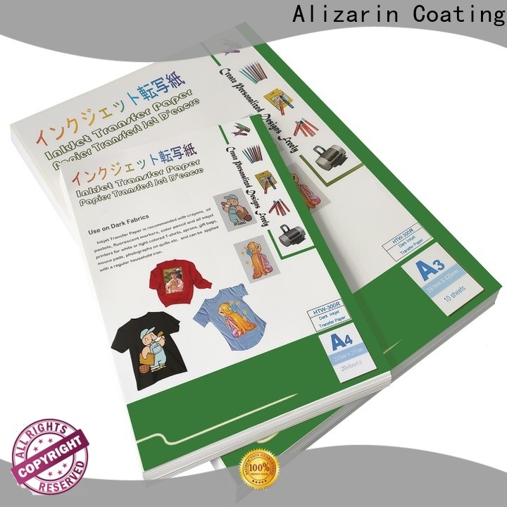 Alizarin custom inkjet transfer paper for business for dar t-shirt