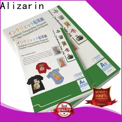 Alizarin iron on inkjet transfer paper company for light fabric