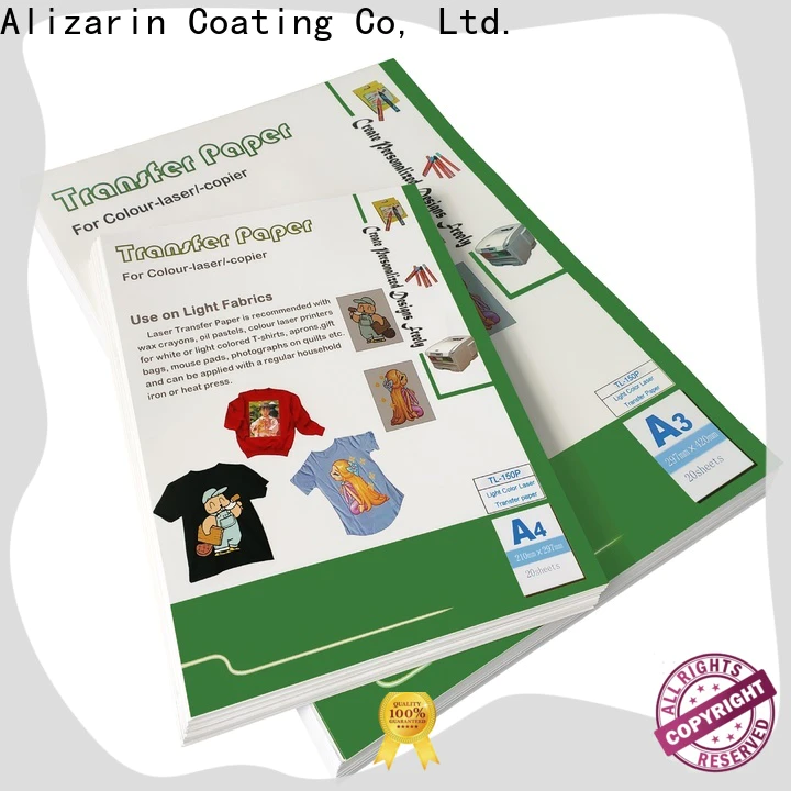 Alizarin latest color laser transfer paper manufacturers for handbags