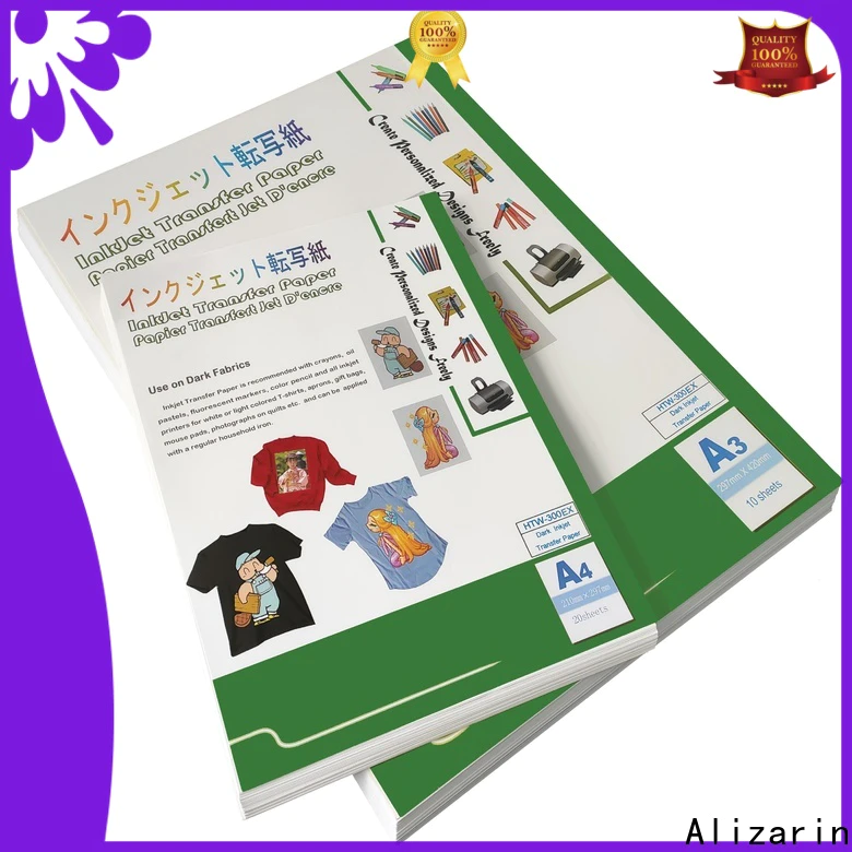 Alizarin iron on inkjet transfer paper manufacturers for light fabric