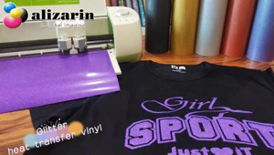 Heat Transfer Glitter PU Flex Vinyl That Used For Lettering On T-Shirts By Cricut