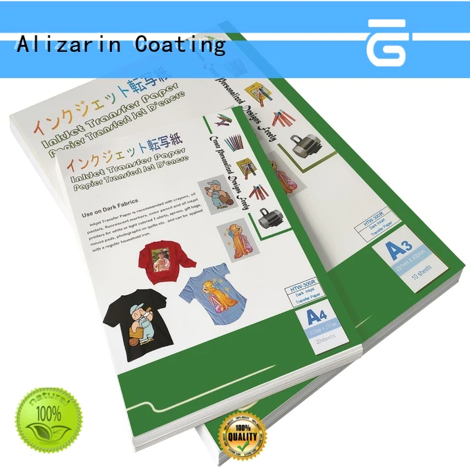 Alizarin custom inkjet transfer paper company for dar t-shirt